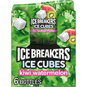 image:imageICE BREAKERS Ice Cubes Bubble Breeze Flavored Sugar Free Chewing Gum Bottles 324 oz 6 Count 40 PiecesKiwi Watermelon