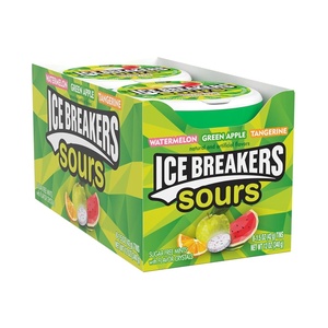 image:imageICE BREAKERS Sours Assorted Fruit Flavored Sugar Free Mints Tins 15 oz 8 CountSour