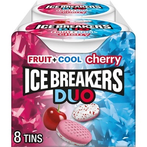 image:imageIce Breakers Duo Fruit Plus Cool Watermelon Sugar Free Mints Tins 13 oz 8 CountCherry Cool