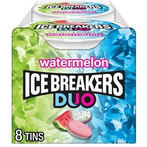 image:imageIce Breakers Duo Fruit Plus Cool Watermelon Sugar Free Mints Tins 13 oz 8 CountWatermelon