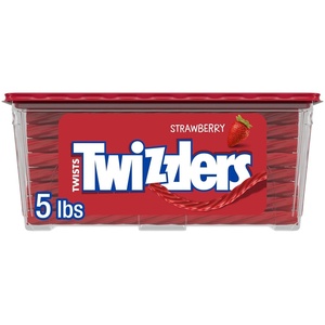 image:imageTWIZZLERS Twists Strawberry Flavored Licorice Style Chewy Holiday Candy Tub 5 lbStrawberry